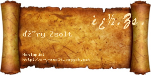 Őry Zsolt névjegykártya